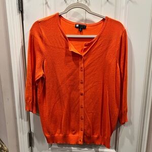Carole Little Orange Button-Front Cardigan Sweater Sz 1x